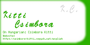 kitti csimbora business card